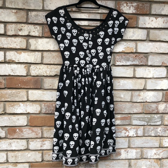 Free For Humanity France Skull Skeleton Dress sz S - Picture 6 of 13